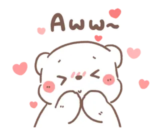 💬 Aww~ fofo, urso, kawaii, coração, adorável, adesivo, desenho animado telegram sticker