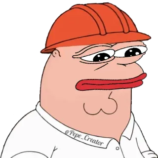 🐸 Pepe the Frog @Pepe_Creator pepe, grenouille, mème, chantier, triste telegram sticker