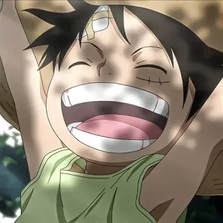 😁 Monkey D. Luffy One Piece anime, One Piece, Monkey D. Luffy, character, happy, cartoon telegram sticker
