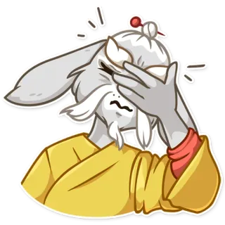 🤦 coelho, coelhinho, adesivo, anime, fofo, ilustração, desenho animado telegram sticker