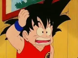 😦 Goku Dragon Ball Anime, Enfant, Confus, Dessin animé telegram sticker