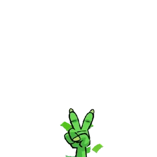 ๐ hand, peace sign, green, sticker, gesture telegram sticker