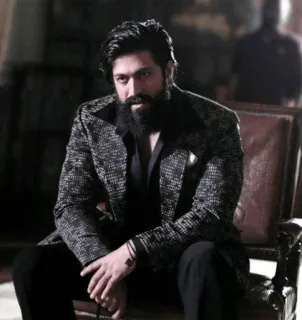 😎 Yash K.G.F actor, cine indio, barba, retrato, hombre, celebridad telegram sticker
