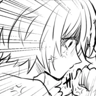 🌟 Anime, Manga, Kreskówka, Twarz, Zły, Jedzenie telegram sticker