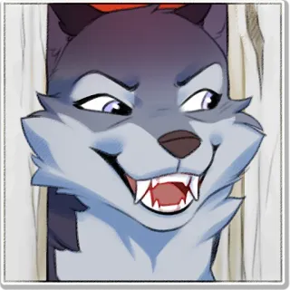 😈 wolf, furry, smirk, animal, cartoon telegram sticker