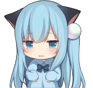 🥺 อนิเมะ, น่ารัก, เศร้า, คาวาอิ, จิบิ, การ์ตูน, ผู้หญิง telegram sticker