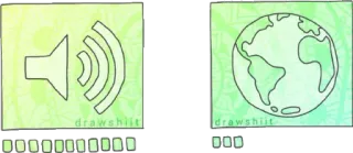 🔊 drawshiit som, volume, terra, mundo whatsapp sticker