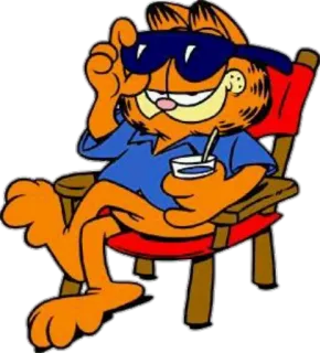 😎 Garfield Garfield, gato, desenho animado, chill, relaxar telegram sticker