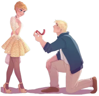 💍 любовь, пара, предложение, романтика, мультфильм, свадьба telegram sticker