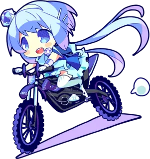 🚲 LAPIS Anime, Motor, Lucu, Chibi, Kartun, Gadis telegram sticker
