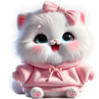 Розовая киса @Nyasticks2 whatsapp stickers