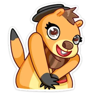 ☺️ Мультик, Животное, Выдра, Шляпа, Милый, Шарф telegram sticker