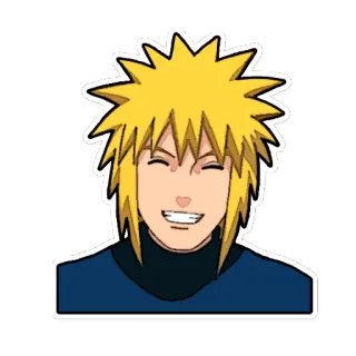 😇 Minato Namikaze Naruto Anime, Naruto, Minato Namikaze, Sticker, Cheveux Jaunes, Sourire telegram sticker