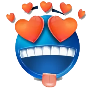 😍 Emoji, Amor, Corações, Azul, Animado whatsapp sticker