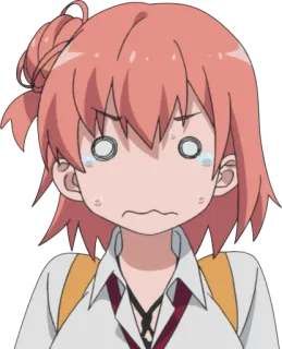 😢 anime, garota, desenho animado, expressão, assustada, chocada, irritada telegram sticker
