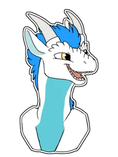 😝 dragão, desenho animado, adesivo, animal, azul, branco telegram sticker
