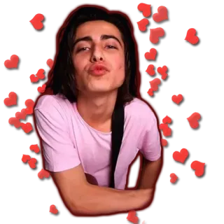 💋 Person, Herzen, Kuss, Porträt telegram sticker