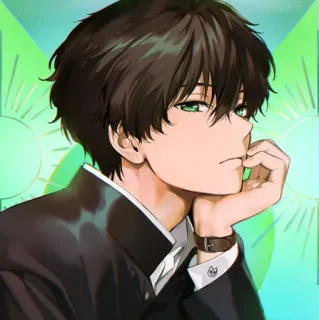 🖤 anime, ragazzo, uniforme scolastica, cartone animato telegram sticker