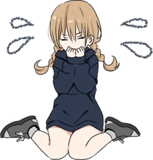 😢 动漫, 女孩, 哭泣, 悲伤, 眼泪, 情感 whatsapp sticker