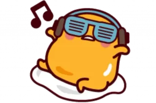 🥞 Gudetama Gudetama, uovo, cuffie, musica, cartone animato whatsapp sticker