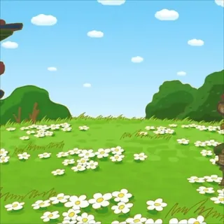 😯 prado, flores, grama, natureza, céu, nuvens, paisagem, campo telegram sticker