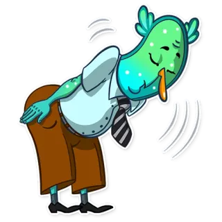 🙇 Инопланетянин, Офис, Попа, Сопли, Мультфильм, Смешной, Странный whatsapp sticker
