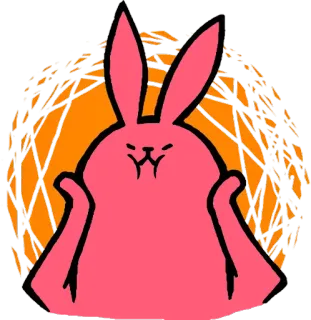 😜 Hase, Kaninchen, rosa, Tier, Cartoon, Aufkleber whatsapp sticker