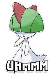 🧐 Ralts Pokemon UHMMM pokemon, ralts, äh, süß, lustig, videospiel whatsapp sticker
