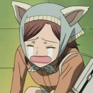 😭 Anime, Khóc, Buồn, Cô gái, Hoạt hình telegram sticker