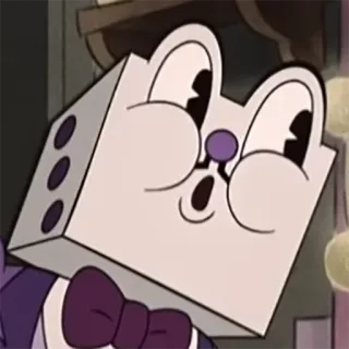 😗 King Dice Cuphead Videospiel, Charakter, King Dice, Cuphead, Würfel, Cartoon telegram sticker