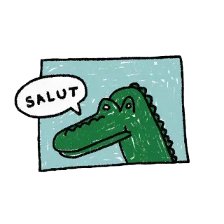 ✌️ SALUT Alligator, Gruß, Salut, Krokodil, Tier telegram sticker