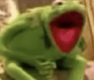 😂 Kermit カエル, カーミット, マペット, ミーム, 衝撃, びっくり telegram sticker