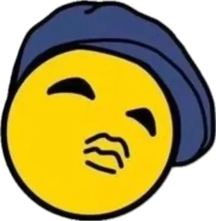 😚 emoji, face, cute, funny, beret, hat telegram sticker