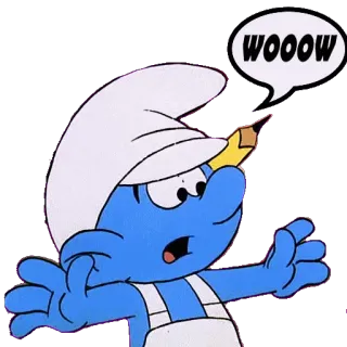 😋 Smurf WOOOW Cartone animato, Puffo, Fumetto, Sorpreso telegram sticker