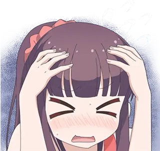 😣 anime, chica, confundida, estresada, triste, preocupada, kawaii telegram sticker