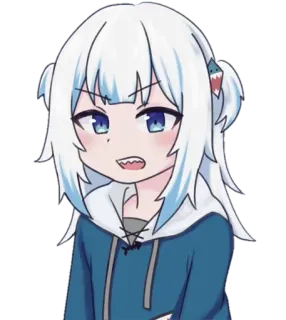 😒 Gawr Gura 动漫, 虚拟主播, 鲨鱼, Gura, Hololive whatsapp sticker