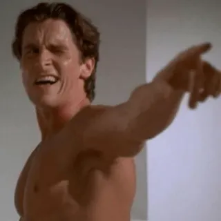 😉 Patrick Bateman American Psycho Patrick Bateman, American Psycho, 80er, Yuppie, reich, wohlhabend, Christian Bale whatsapp sticker