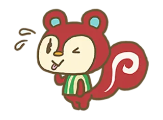 😜 esquilo, desenho animado, animal, engraçado, adesivo, fofo, piscadela whatsapp sticker