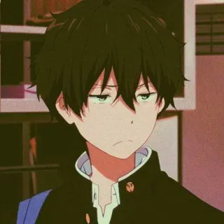 🤔 Houtarou Oreki Hyouka Anime, Manga, Escuela, Adolescente, Chico, Estudiante telegram sticker