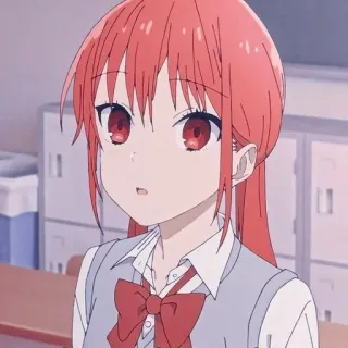 😲 anime, meisje, rood haar, cartoon telegram sticker