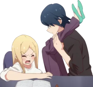 😖 animé, dessin animé, irrité, énervé, personnage, fille, garçon telegram sticker