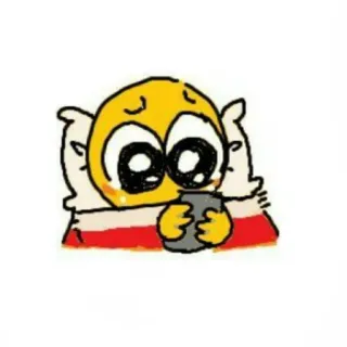 🟡 อิโมจิ, เศร้า, ร้องไห้, โทรศัพท์, เตียง telegram sticker