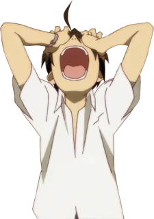😱 anime, scream, yelling, upset, frustrated telegram sticker