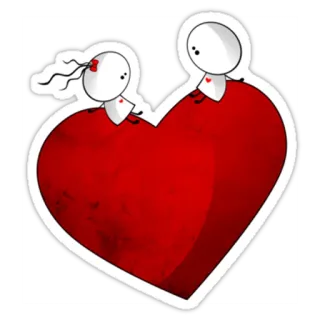 ❤ amour, cœur, couple, romance, dessin animé, mignon telegram sticker