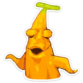 🍌 stworzenie, pomarańczowy, kreskówka, naklejka, postać whatsapp sticker