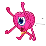 ๐โโ๏ธ brain, cartoon, pink, animation, thinking, funny, monster telegram sticker