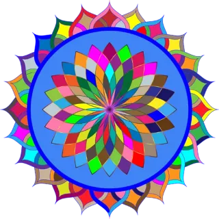 🎨 マンダラ, 花, 幾何学的, カラフル, 抽象的, パターン, デザイン telegram sticker