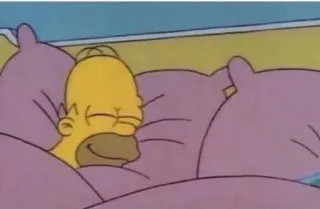 🛌 Homer Simpson The Simpsons 호머 심슨, 심슨 가족, 만화, 잠, 행복 telegram sticker