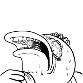 😱 Desenho animado, Meme, Engraçado, Expressão, Desenho, Esboço telegram sticker