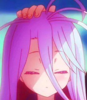 😊 Shiro No Game No Life Anime, Cô gái, Tóc tím, Trò chơi điện tử whatsapp sticker